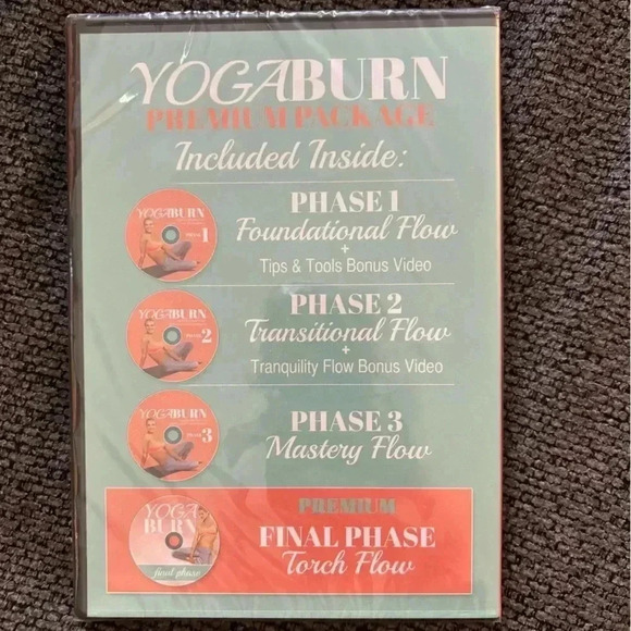 Yoga Burn 4 DVD Set Premium Package Workout Fitness Exercise New Sealed - Picture 2 of 2